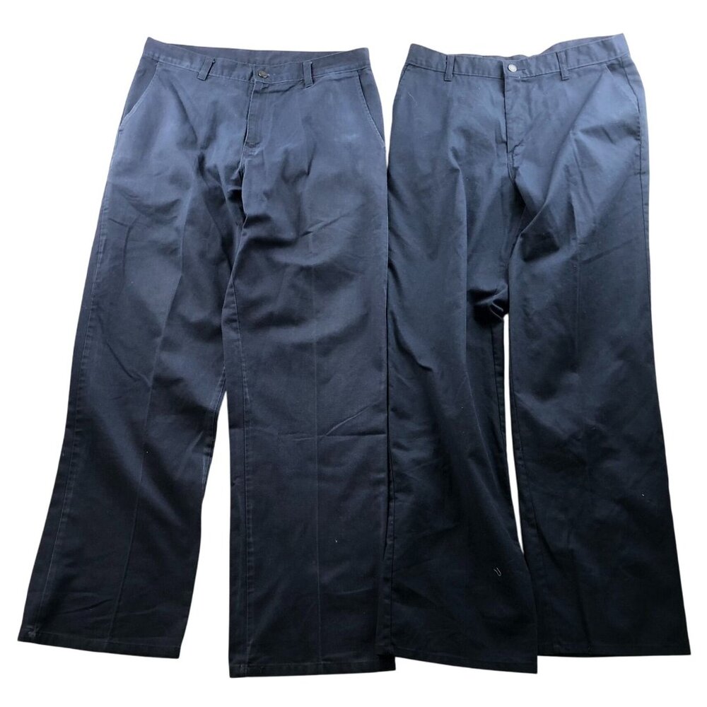 Dickies Mens Work Pants Size 34x34 Lot Of Two Straight Leg Chino Navy Flat Front